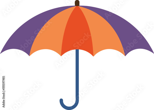 Purple and Orange Striped Umbrella, Rainy Day Protection