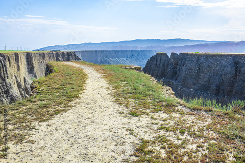 Anjihai Grand Canyon natural landscape in Xinjiang. Outdoor natural background. photo