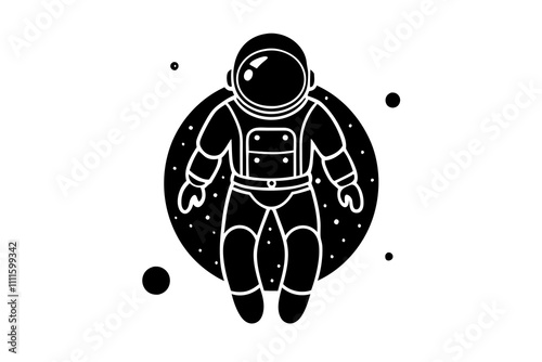 Space astronaut | isolated vector silhouette illustration on white background