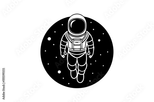 Space astronaut | isolated vector silhouette illustration on white background