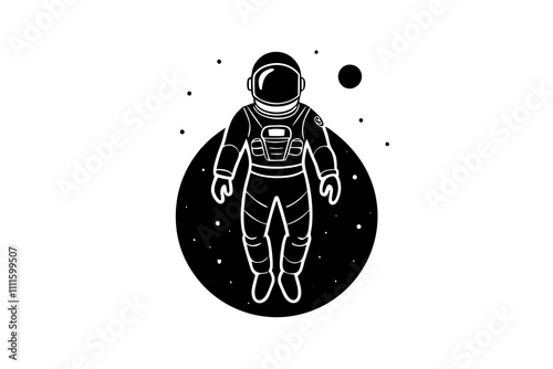 Space astronaut | isolated vector silhouette illustration on white background