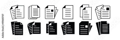 Document vector icon isolated vector graphic. Paper document page icon vector element. Agreement file symbol.