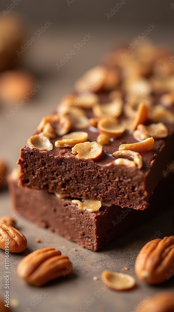 Delicious Chocolate Protein Bar With Nuts and Honey Topping Delicious Chocolate Protein Bar With Nuts and Honey Topping