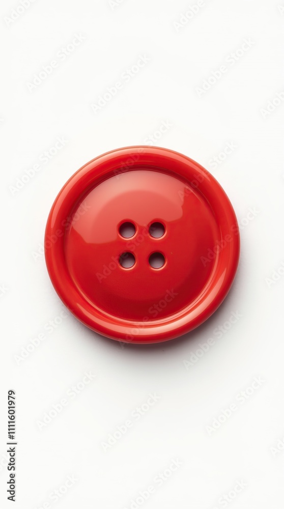 Realistic Red Sewing Button on White Background Isolated Realistic Red Sewing Button on White Background Isolated