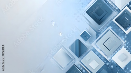 Abstract Blue Square Geometric Design Background