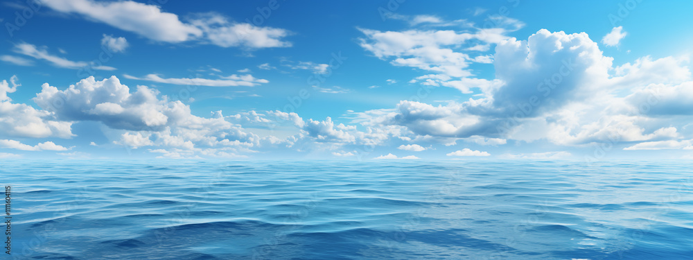 sky over calm sea. Blue sea and sunny sky on horizon over calm water sky over calm sea. Blue sea and sunny sky on horizon over calm water