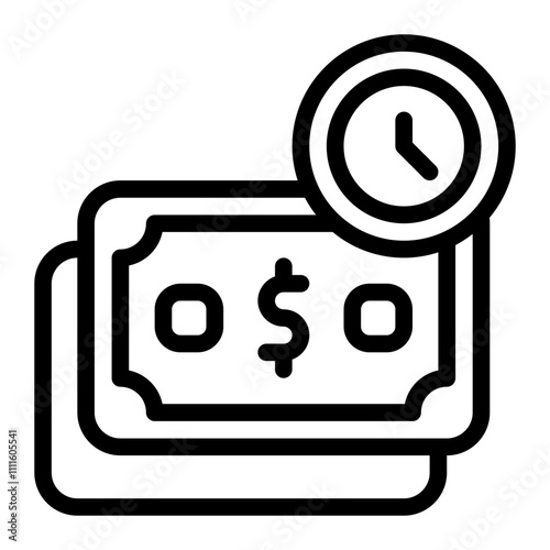 Debt Due Line Icon