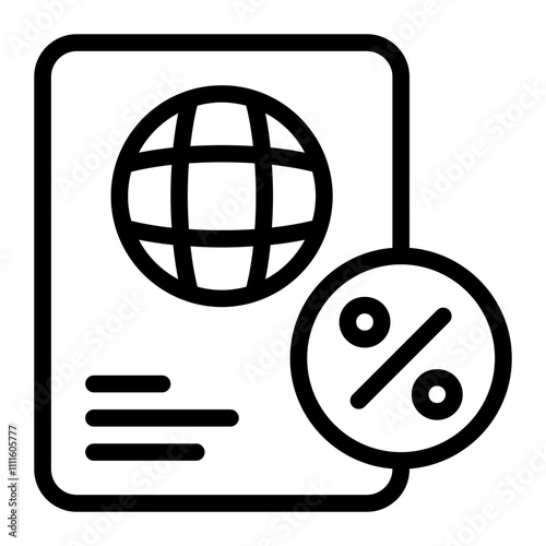 Discount Line Icon