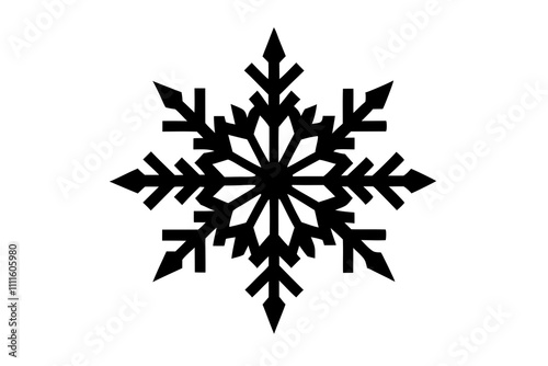 Snowflakes | isolated vector silhouette illustration on white background