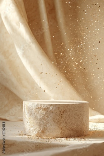 Abstract Beige Background with Empty Tabletop Display