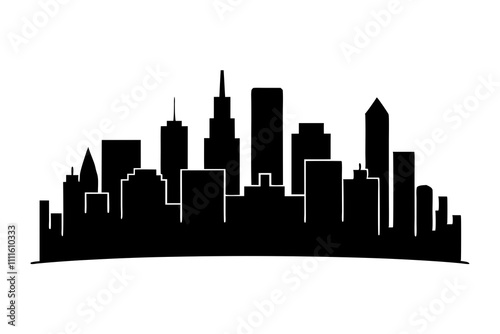 City skyline | isolated vector silhouette illustration on white background