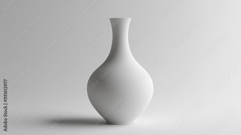 Elegant Matte White Ceramic Vase in Minimalist Design Elegant Matte White Ceramic Vase in Minimalist Design