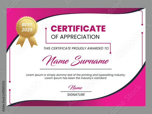 Achievement Layout certificate template and border