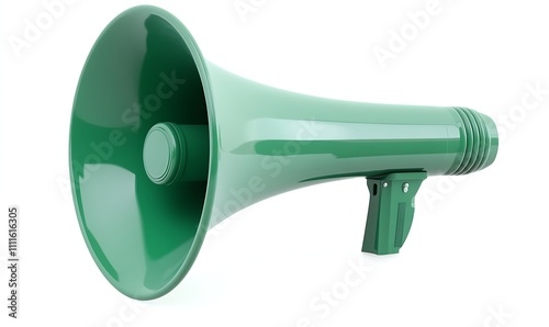 green megaphone isolated on white background, Generative Ai