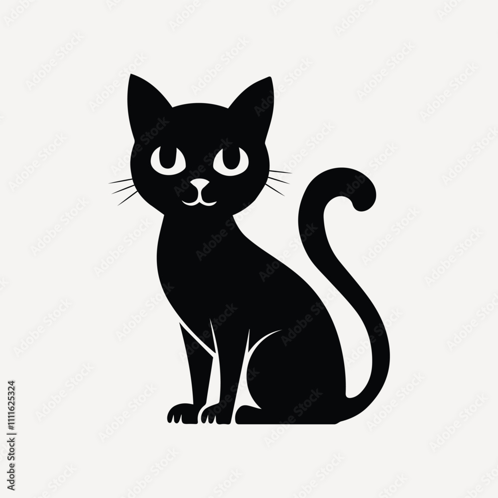 A Cat silhouette vector art illustration isolated on a white background A Cat silhouette vector art illustration isolated on a white background