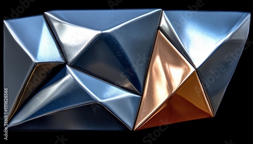 Abstract Metallic Triangular Geometric Pattern Design