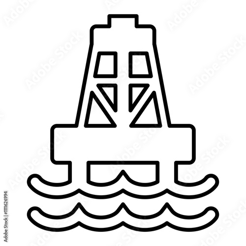 Oil rig icon in line style