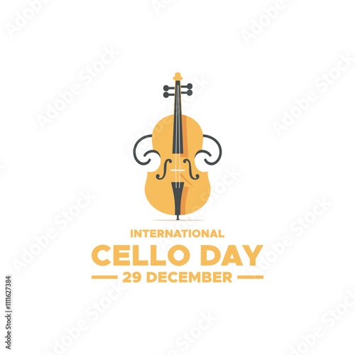 International Cello Day on December 29, Vector graphic of international Cello day . flat design. Line art design. flyer design. flat illustration. Banner design. December .