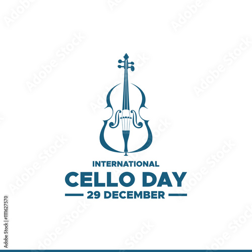 International Cello Day on December 29, Vector graphic of international Cello day . flat design. Line art design. flyer design. flat illustration. Banner design. December .