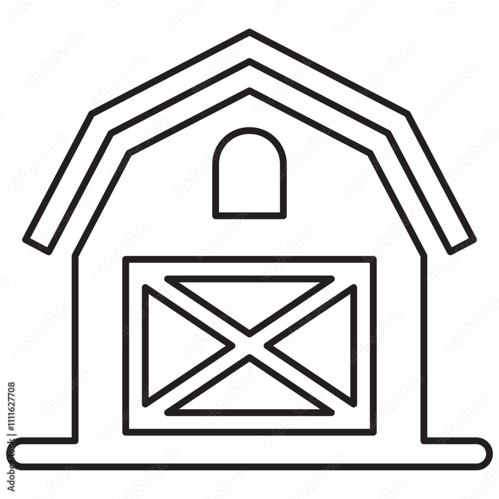 Barn icon in line style Barn icon in line style