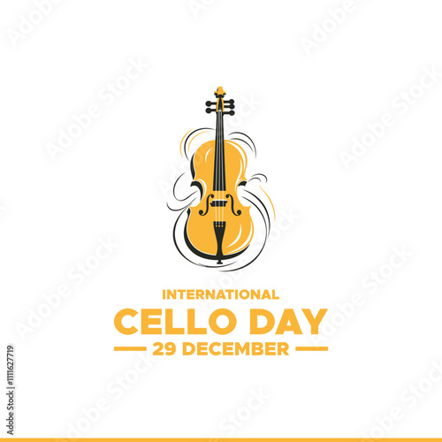 International Cello Day on December 29, Vector graphic of international Cello day . flat design. Line art design. flyer design. flat illustration. Banner design. December .