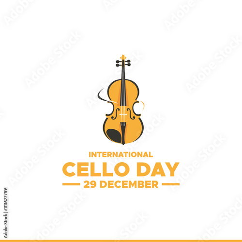 International Cello Day on December 29, Vector graphic of international Cello day . flat design. Line art design. flyer design. flat illustration. Banner design. December .