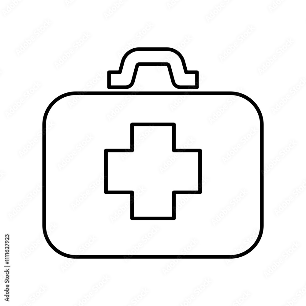 First aid kit icon in line style First aid kit icon in line style