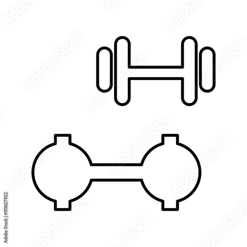 Dumbbell icon in line style