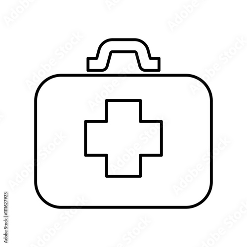First aid kit icon in line style