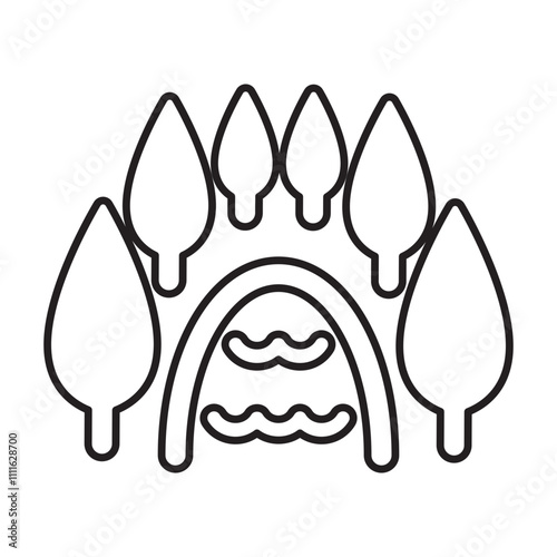 Pond, lake icon in line style