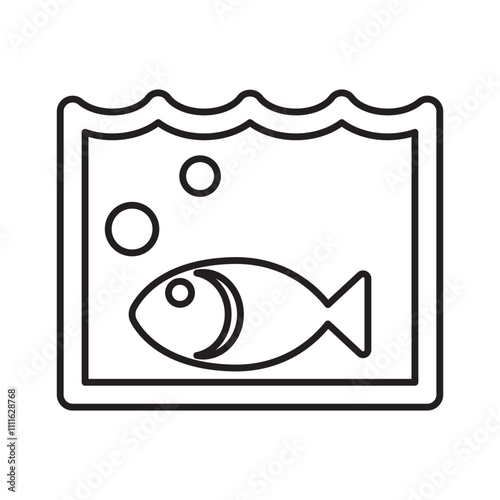 Fish bowl icon in line style