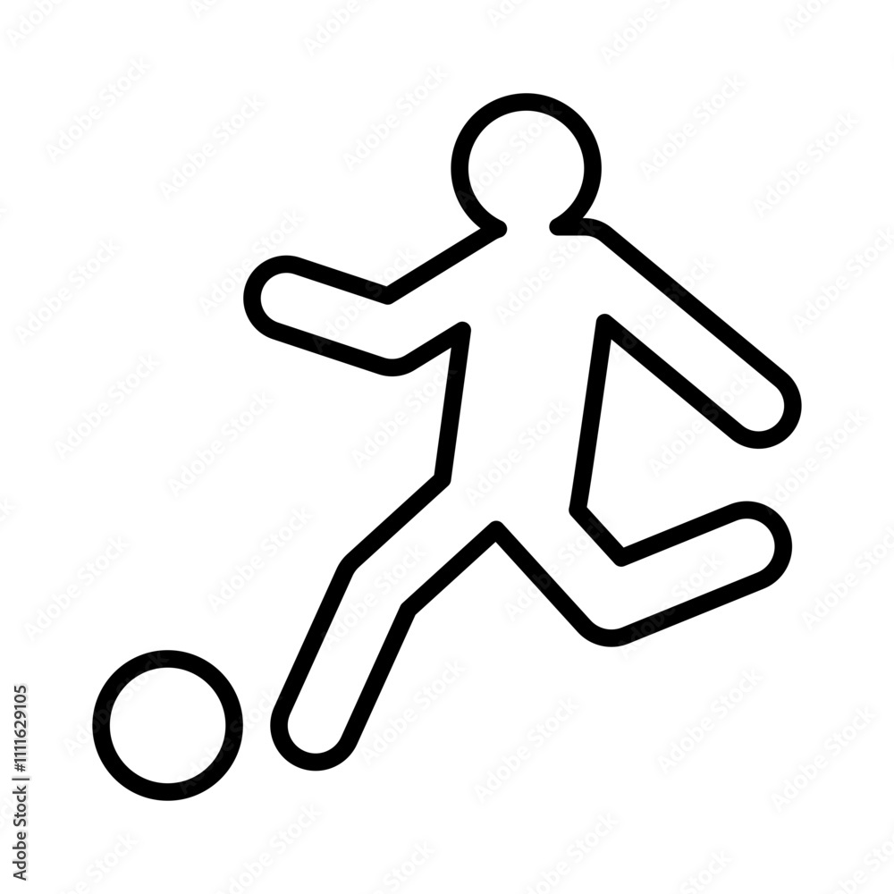 Playing football icon in line style Playing football icon in line style