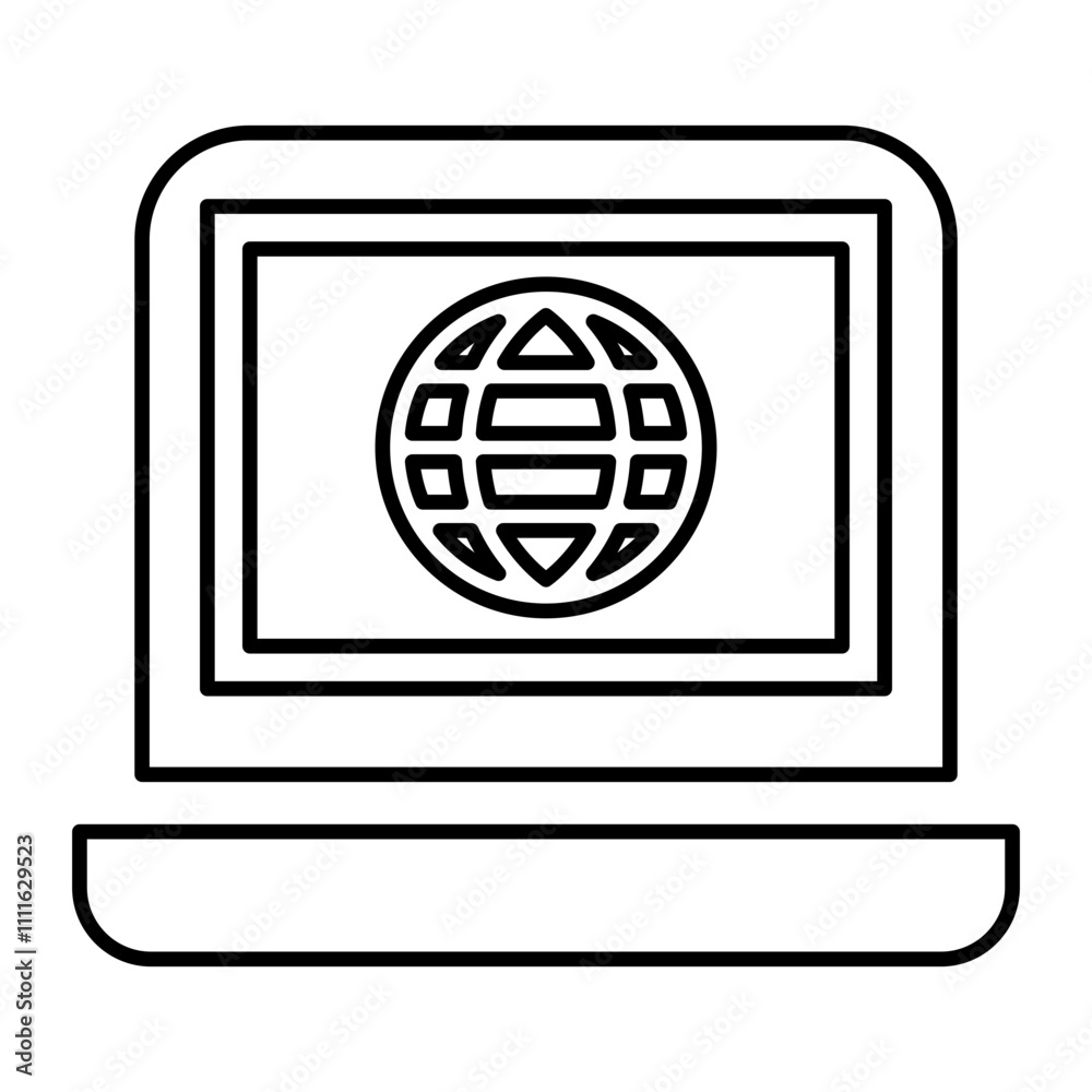Laptop icon in line style Laptop icon in line style