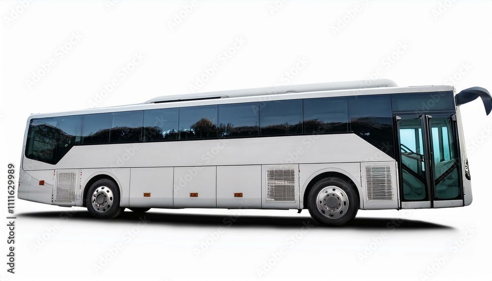 Coach bus transportation on isolated white background Coach bus transportation on isolated white background