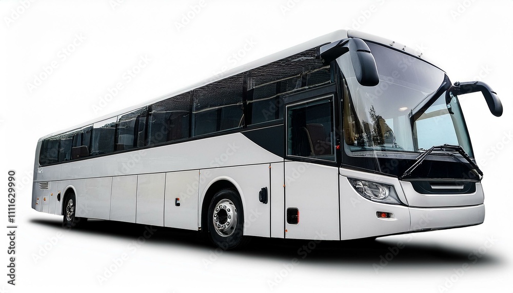 Coach bus transportation on isolated white background Coach bus transportation on isolated white background