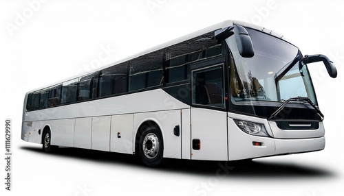 Coach bus transportation on isolated white background