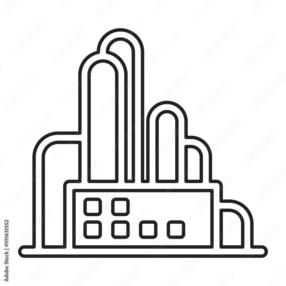 Factory icon in line style Factory icon in line style