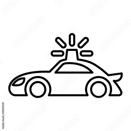 Police car icon in line style