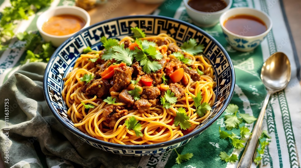 Jarma Lagman Noodles with Fermented Grain Sauce (Kazakhstan Cuisine)