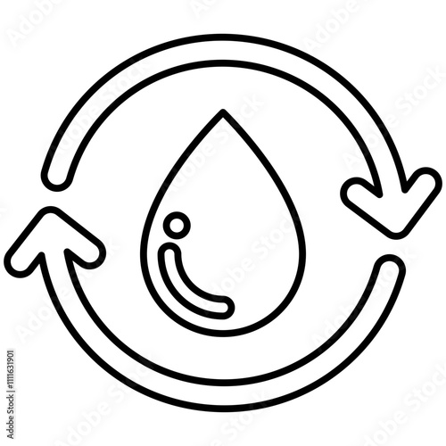 Water reuse icon in line style