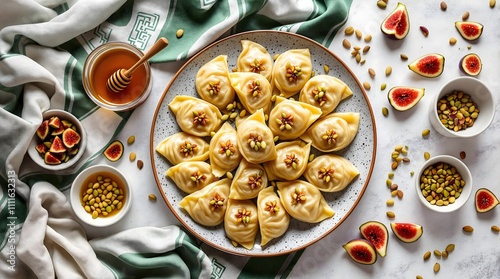 Delicious Anjir Manty Dumplings with Figs and Lamb (Kazakhstan Cuisine) photo