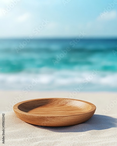 Wooden Plate on a Beautiful Beach During a Calm Day photo
