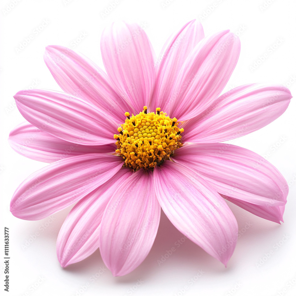 A beautiful pink flower with delicate petals and a vibrant yellow center, radiating freshness and elegance. A beautiful pink flower with delicate petals and a vibrant yellow center, radiating freshness and elegance.