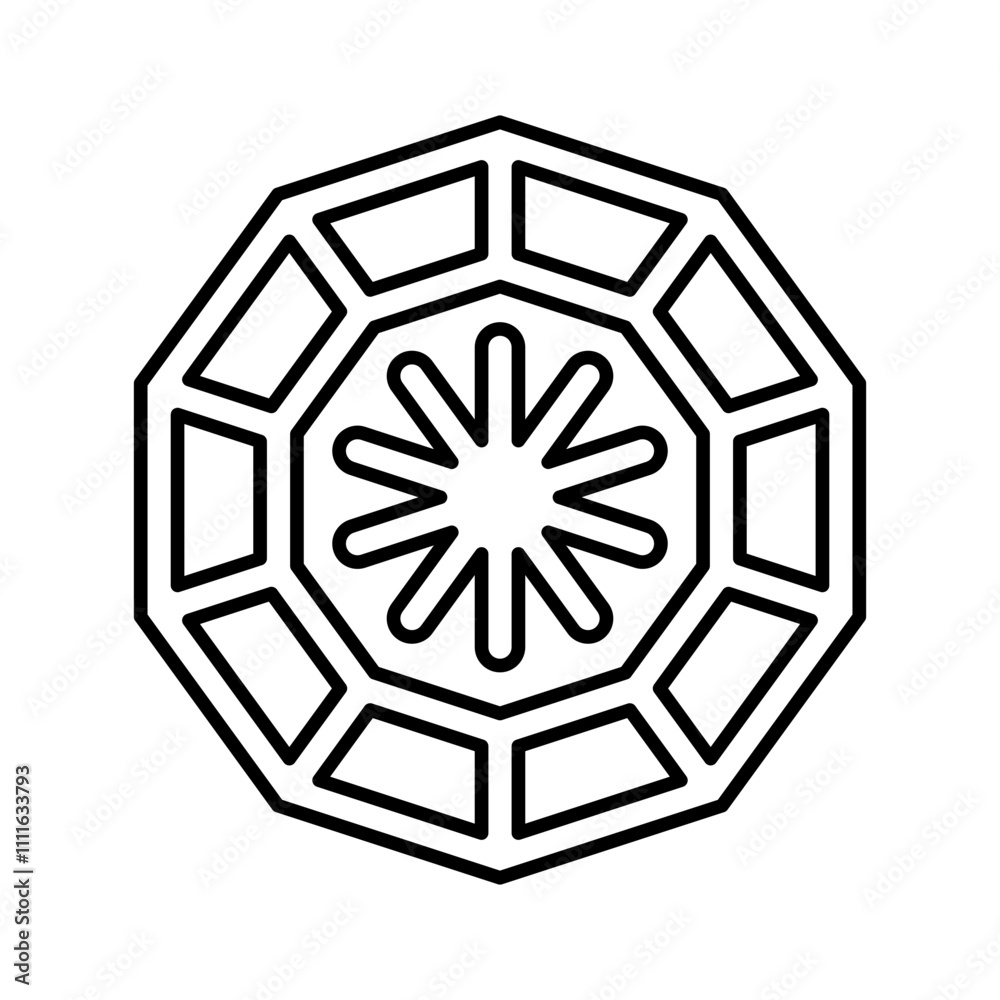 Flower pattern in line style Flower pattern in line style
