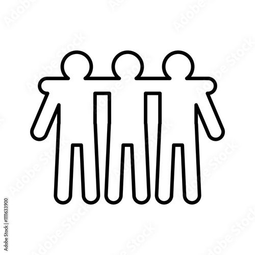 Friendship, Hug icon in line style