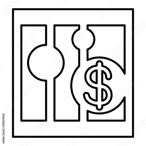 Debt icon in line style