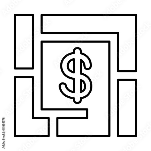 Debt icon in line style