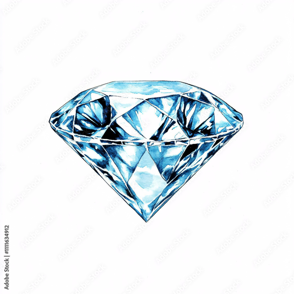 A sparkling blue diamond in a classic diamond shape, showcasing its brilliance and clarity. A sparkling blue diamond in a classic diamond shape, showcasing its brilliance and clarity.