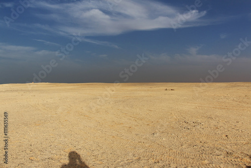 Landscape of Sahara desert with Atlantic ocean meets, Mauritania, West Africa photo