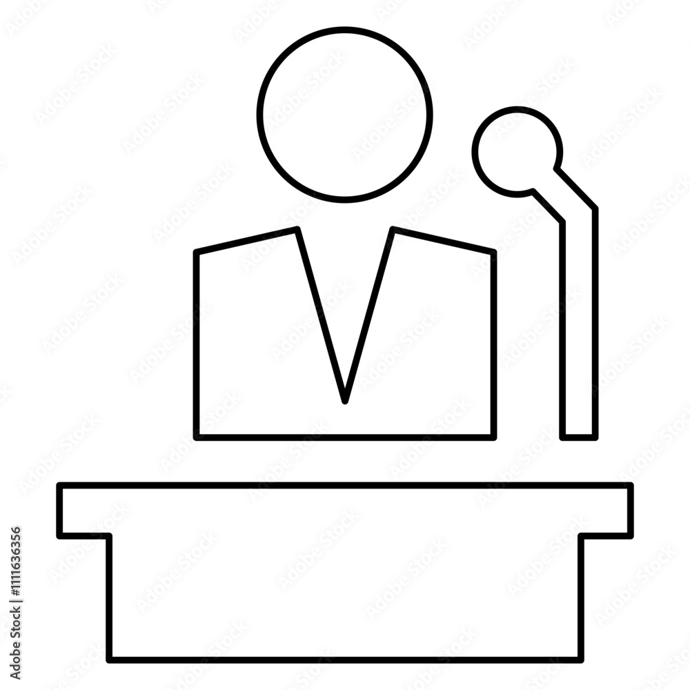 Fototapeta premium Speaker icon in line style